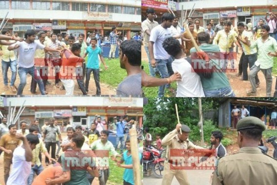 Tripura BJP Govtâ€™s Anti-Poor Policies causing mass vexation after banning Sand-mining business : Road blockaders mass beaten, clashes, lathi charge by police led chaos in Capital City